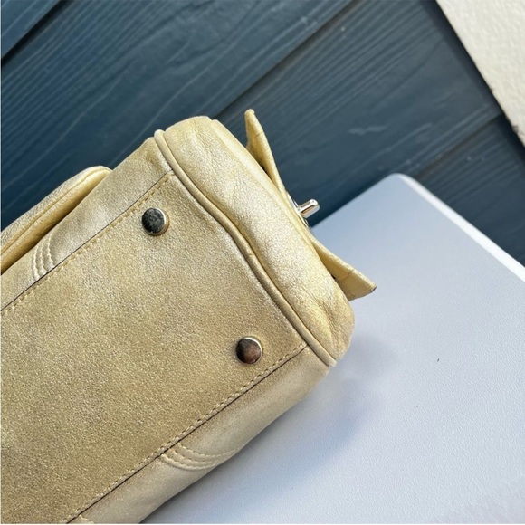 COACH Champagne Y2K Vintage Suede Shimmer Glitter SoHo Hampton Tote Bag - Picture 10 of 13